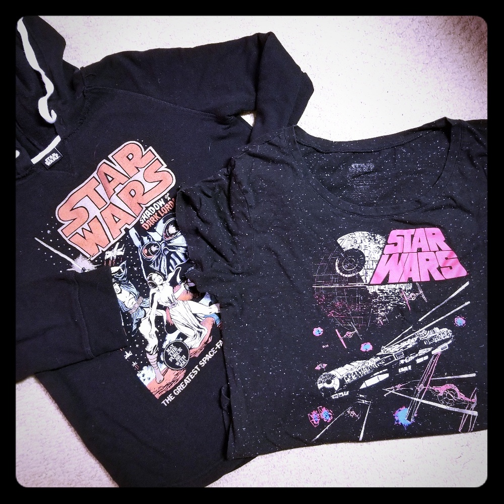 2pc lot juniors star wars hoodie and t shirt